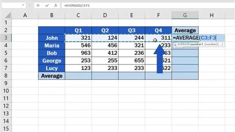how to calculate average of numbers in excel