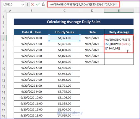 how to calculate average per day in excel