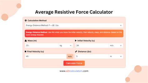 How To Calculate Average Resistive Force