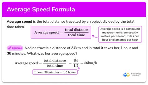 how to calculate average speed from a table