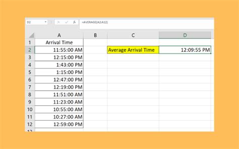how to calculate average time in excel between two columns