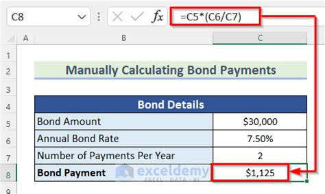 how to calculate bond payments in excel
