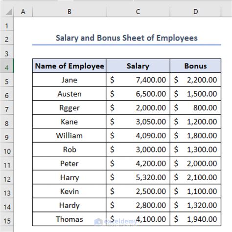 how to calculate bonus pay in excel