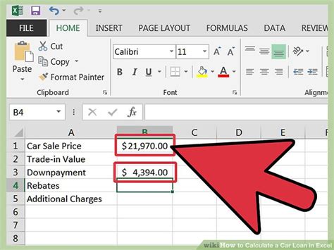 how to calculate car loan in excel