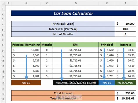 how to calculate car loan payments in excel