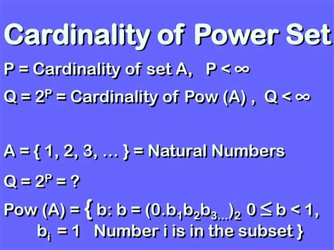 how to calculate cardinality of a power set