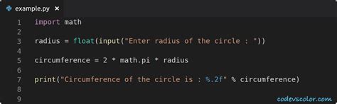 how to calculate circumference of a circle in python
