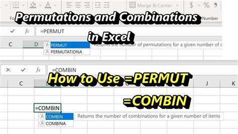 How To Calculate Combinations And Permutations In Excel