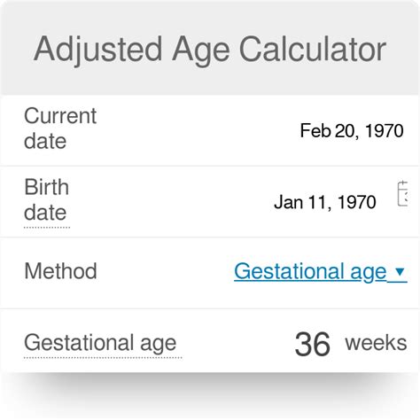how to calculate corrected age calculator