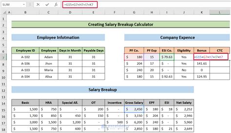 how to calculate ctc salary in excel
