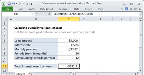 how to calculate cumulative interest in excel