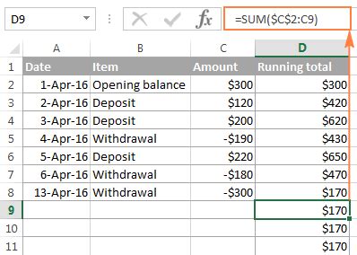 how to calculate cumulative total return in excel