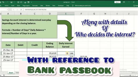 how to calculate daily interest on savings account in excel
