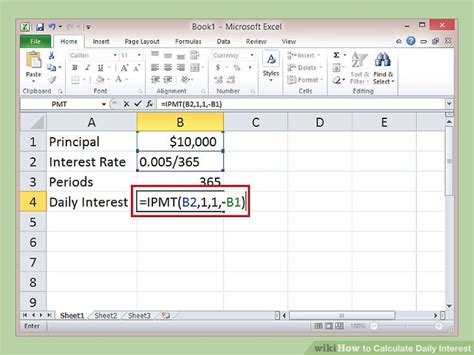how to calculate daily interest rate in excel