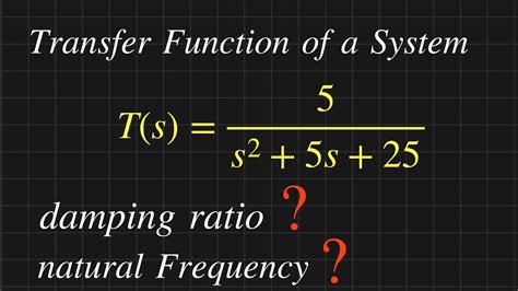 How To Calculate Damping Ratio From Transfer Function