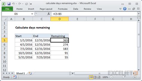 how to calculate days of supply in excel