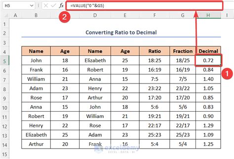 how to calculate decimals in excel