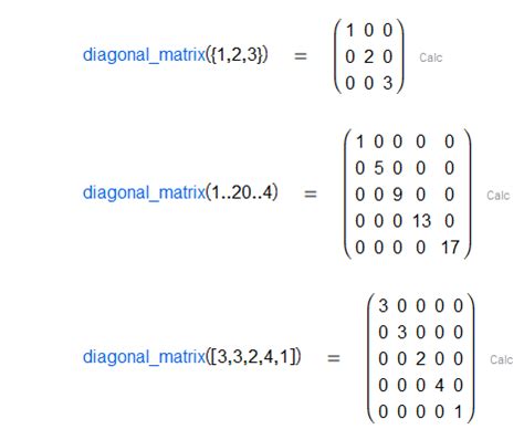how to calculate diagonal matrix