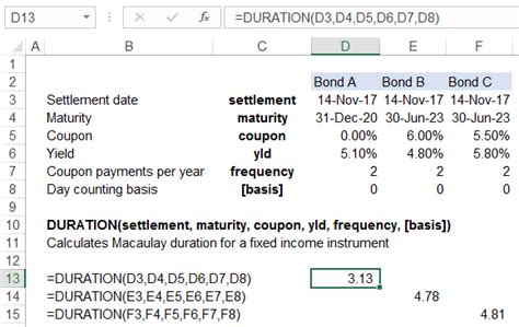 how to calculate duration of a bond portfolio in excel
