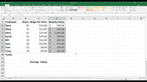how to calculate earnings in excel