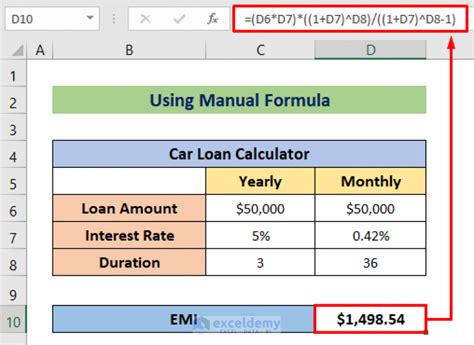 how to calculate emi tenure in excel