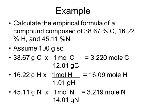 how to calculate empirical formula for compound