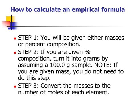 how to calculate empirical formula step by step