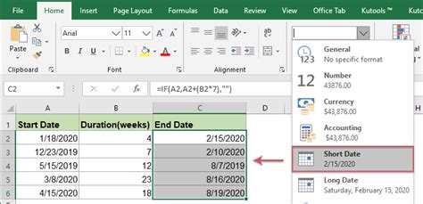 how to calculate end date in excel