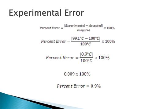 how to calculate experimental error in chemistry
