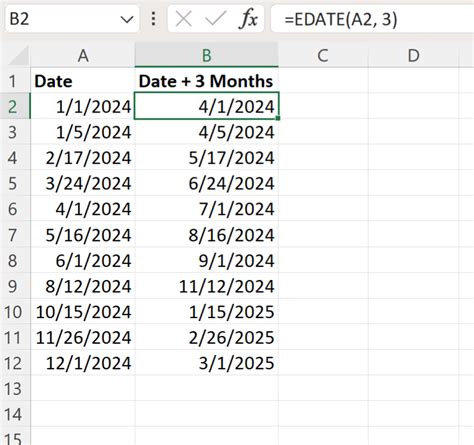 how to calculate future date in excel by months