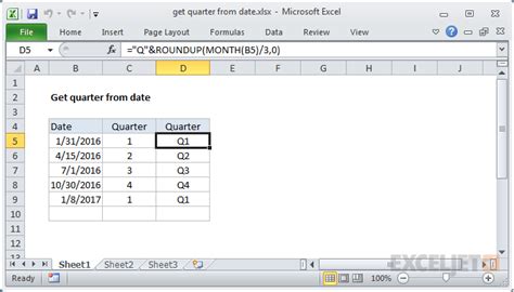 how to calculate fy quarter in excel
