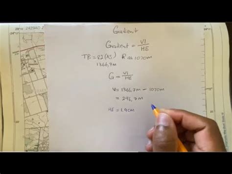 how to calculate gradient of a slope in geography