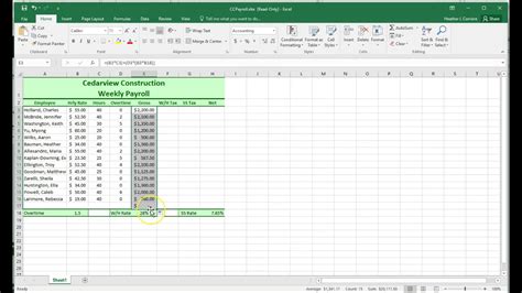 how to calculate gross pay in microsoft excel
