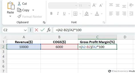 how to calculate gross value in excel