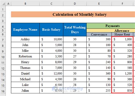 how to calculate income share in excel