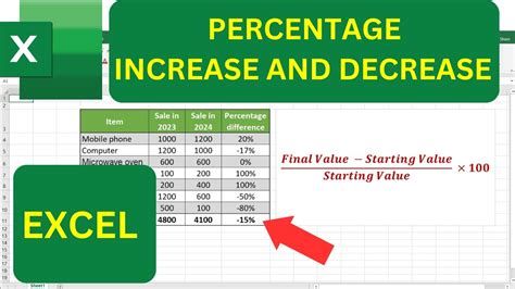 How To Calculate Increase And Decrease Percentage In Excel