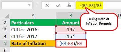 how to calculate inflation rate in excel