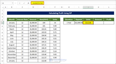 how to calculate interest rate in sip