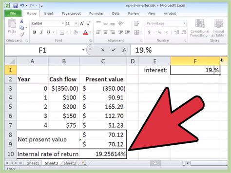 how to calculate irr in excel without formula