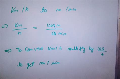 How To Calculate Km/H From M/Min