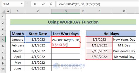 how to calculate last working day in excel