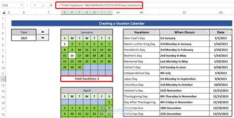 how to calculate leave days in excel