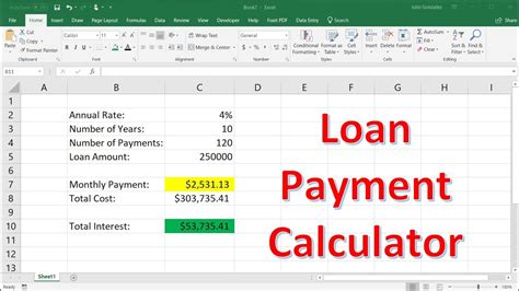 how to calculate loan repayment in excel