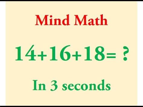 how to calculate maths fast in mind