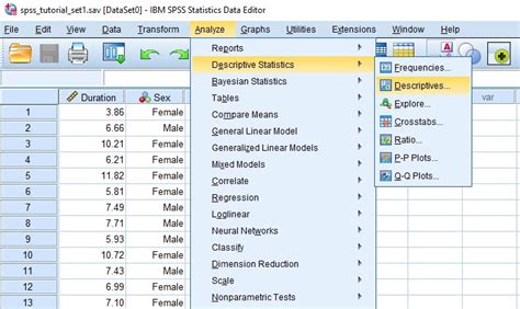 how to calculate mean median and standard deviation in spss