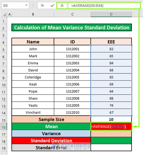 how to calculate mean median and standard deviation on excel