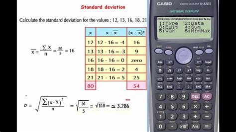how to calculate mean variance and standard deviation using a scientific calculator