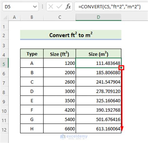 how to calculate mm to square feet in excel