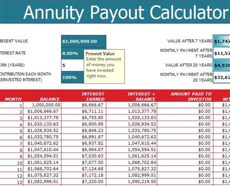how to calculate monthly annuity payment in excel