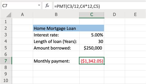 how to calculate monthly mortgage payment in excel